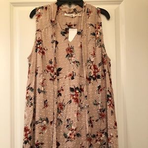 NWT Blu Pepper light pink tank dress w/ flowers
